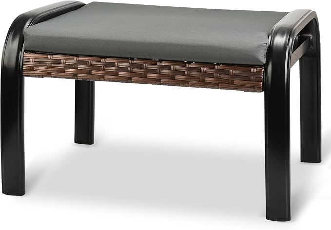 Patio Footstool Ottoman Outdoor Foot Rest by Deguifei