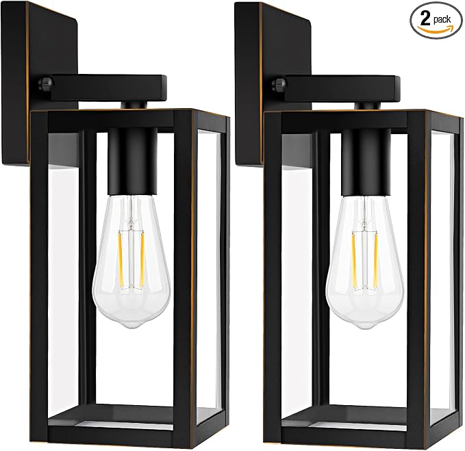 2-Pack Outdoor Lights for House, Waterproof Bronze Exterior Light Fixtures by Brightever