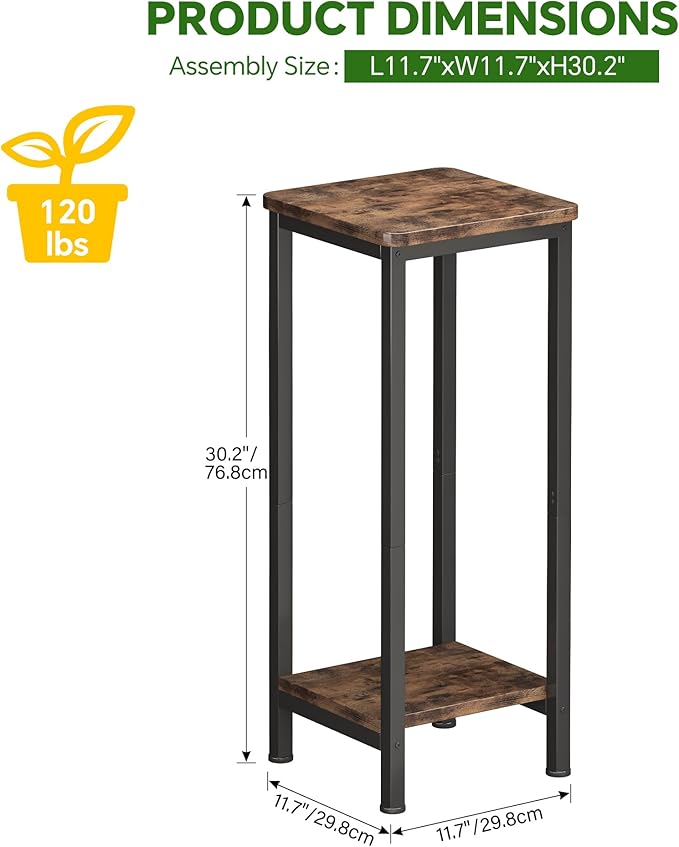Homeiju 2-Pack Plant Stand Indoor, 2 Tier Wood Corner Plant Stand, Modern - Image 2