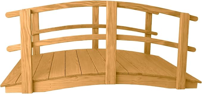 6 FT Oak Amish Made Garden Bridge by Unknown