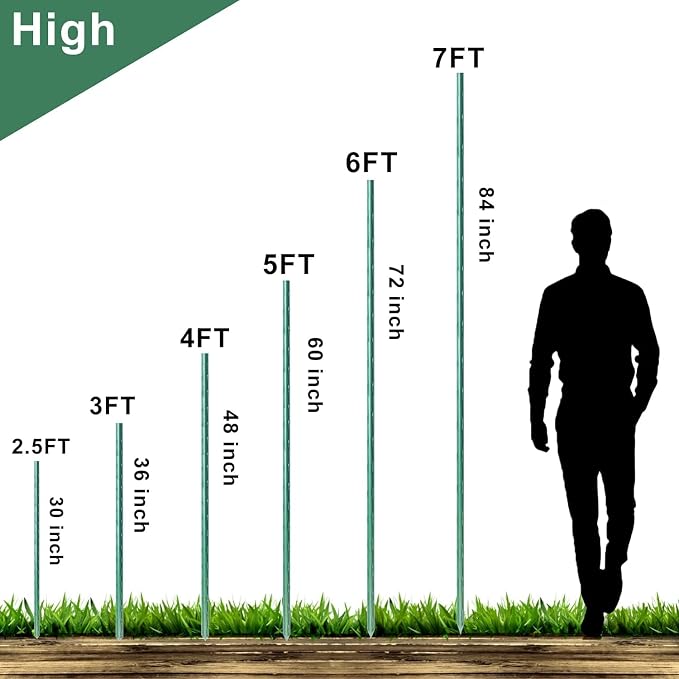 WAENLIR Garden Stakes 57 inch 4.8ft Sturdy Tomato Stakes, Plant Stakes - Image 2