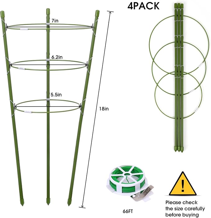 4 Pack Plant Support Tomato Cages - Image 2