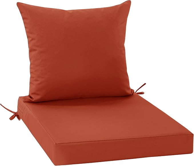 Waterproof Patio Cushions for Outdoor Furniture, Fade Resistant Back Pillow and by SUMMSUN