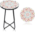VCUTEKA Patio Side Table Outdoor Accent Table Bistro Coffee Table Plant End by VCUTEKA