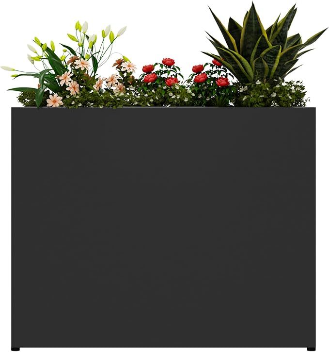 38" L x 10" W x 30" H Black Planter Box by Unknown