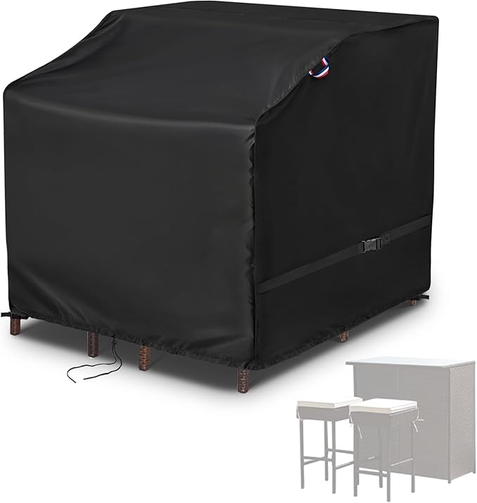 Outdoor Bar Set Cover for 3 Piece Patio Bar Set Wicker Outdoor Table, 41 Inch by Yourpatiocoverexpert