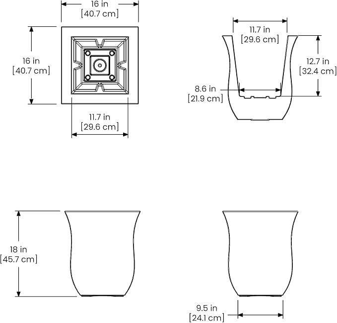 Mayne 5873-W Polyethylene Planter - Image 6