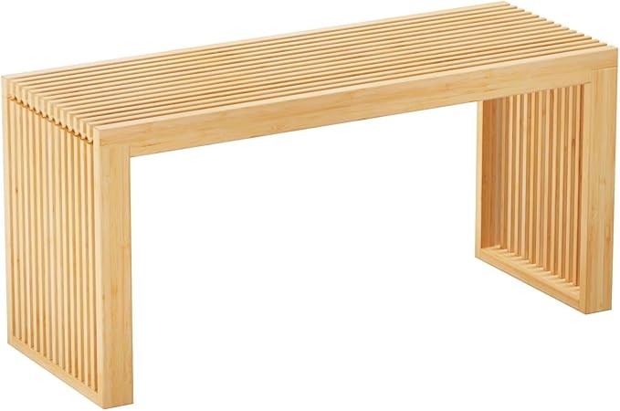 Bamboo Dining Bench, 35 inch Farmhouse Decor Indoor Kitchen Table Bench - Image 5