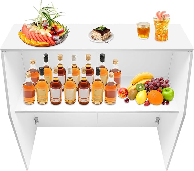 43''*48''*20'' Portable Event Bar, Folding Party Counter Mobile Drink Table - Image 3