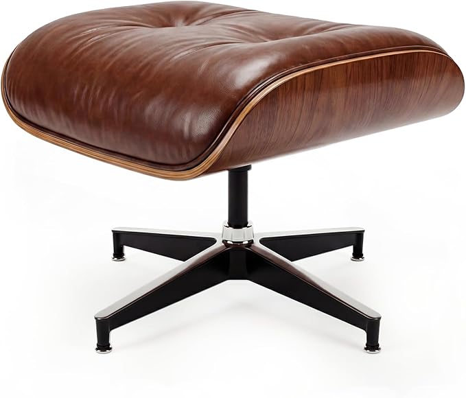 Top Grain Leather, Mid Century Chaise Lounge Chair and Ottoman, Reading Chair - Image 8