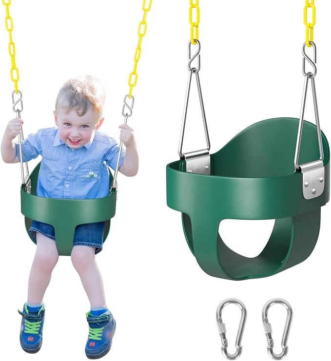 DECORLIFE Toddler Swing, Baby Swing Outdoor –High Back Full Bucket Swing Set by Decorlife