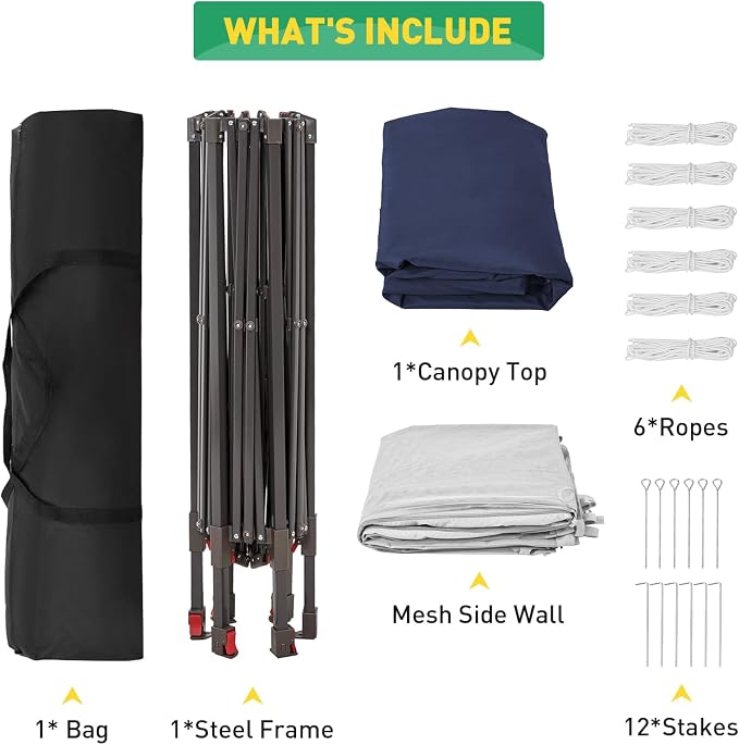 13' x 13' Pop-Up Gazebo, Hexagonal Canopy Shelter - Image 4
