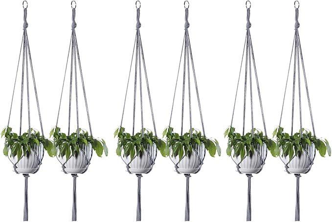 ELANE 6PCS Macrame Plant Hanger Indoor Hanging Planter Basket Decorative by ELANE