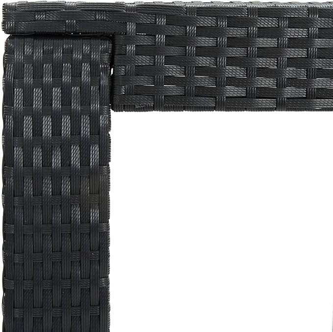 vidaXL Black Patio Bar Set – 3 Piece Weather- Poly Rattan Outdoor Furniture - Image 4