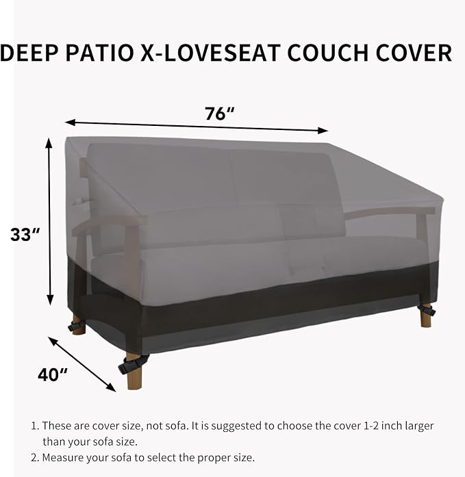 Easy-Going Waterproof Outdoor Loveseat Cover, Heavy Duty Deep 2-Seater Patio - Image 6