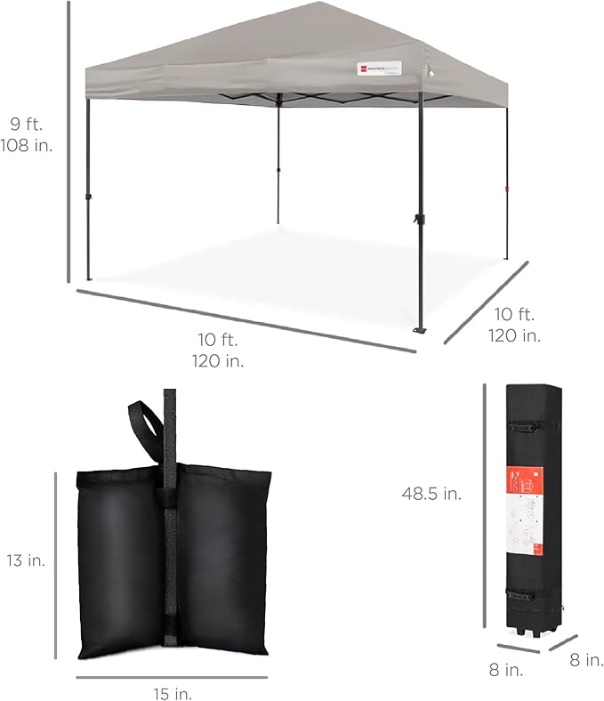 Best Choice Products 10x10ft Pop Up Canopy Tent, Outdoor Shade, 1 Person 1 - Image 9