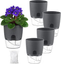 5 Pack Self Watering Pots for Indoor Plants, PlanterHoma 4 Inch Plant Pot by Planterhoma