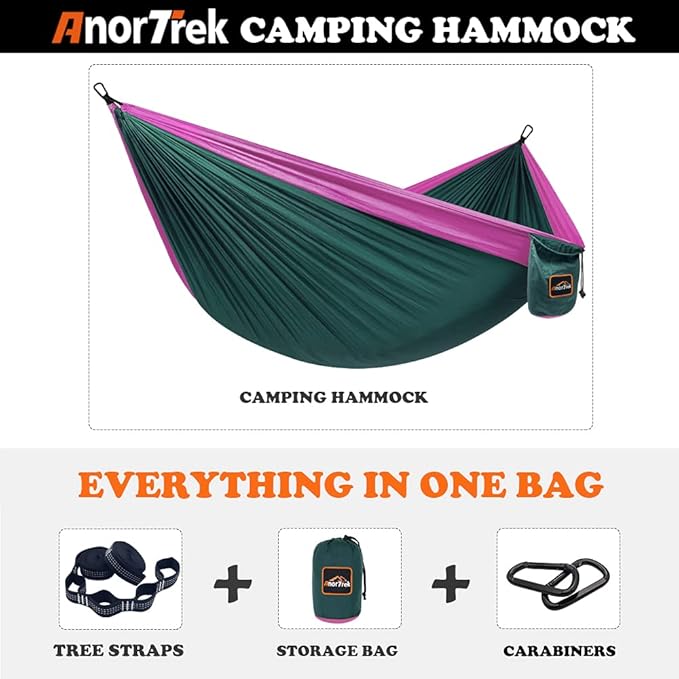 Camping Hammock, Super Lightweight Portable Parachute Hammock - Image 4