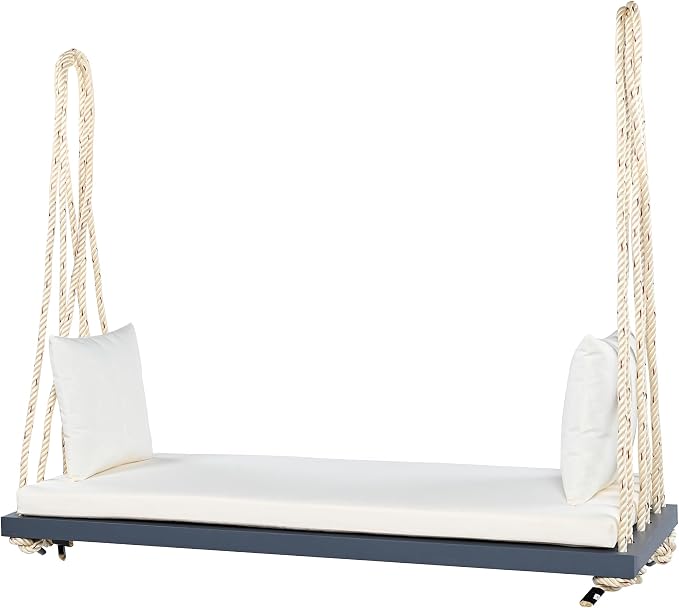 Merax Outdoor Patio Wooden Swing Chair, 2-Seat Hanging Porch Hammock Bench - Image 7