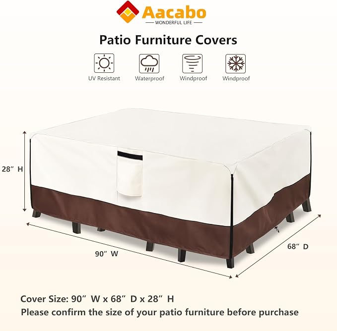 Patio Furniture Cover for 5 Pieces Set-Waterproof 600D Oxford Fabric Cover for - Image 2