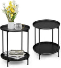 Outvita 2 Tier End Table, Metal Side Table by Outvita