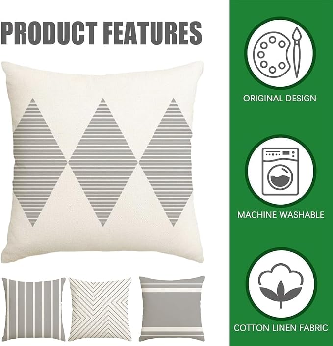 RABUSOFA Outdoor Pillow Covers 18x18 inch Waterproof - Image 7