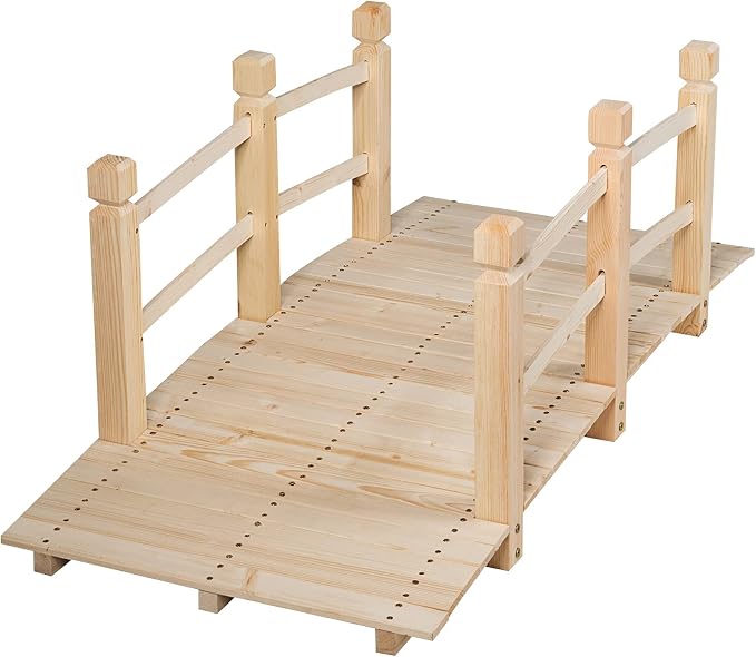 S AFSTAR Garden Bridge, 5FT Wooden Arc Footbridge by Safstar
