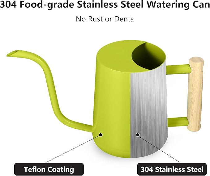 Watering Can Indoor Plants, 35oz Small Stainless Steel Metal Watering Can - Image 5