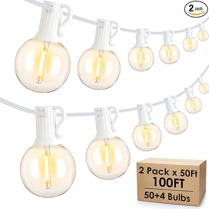 Mlambert 100Ft Outdoor String Lights, G40 Globe Patio Lights by Mlambert