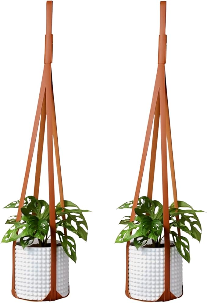 Plant Hangers PU Leather 2Pcs, Hanging Planters by Sdjdhej