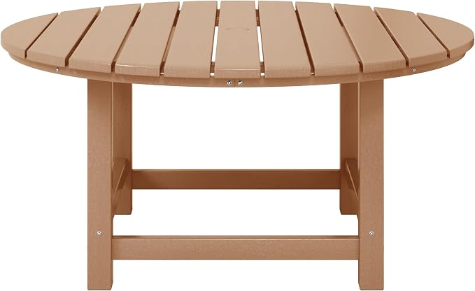 WestinTrends Malibu Low Outdoor HDPE Round Patio Coffee Table - Image 3