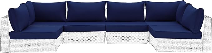HOMREST 14-Piece Outdoor Patio Cushions, 25x25 Deep Seat Replacement, Water by HOMREST