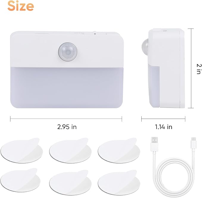 Motion Sensor Night Light for Indoor: 6 Pack Rechargeable Stair Lights LED 35 - Image 8