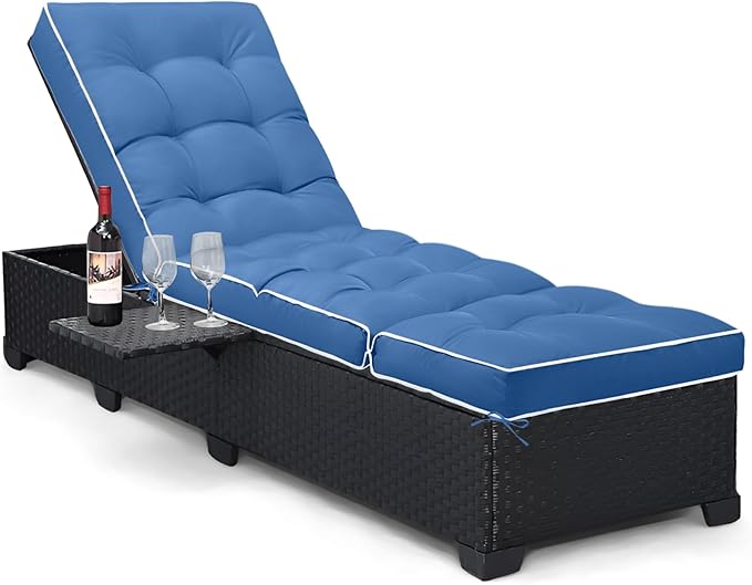 Outdoor Chaise Lounge Chair Cushion, Waterproof Non-Slip Patio Chaise Lounge by Tycdiose