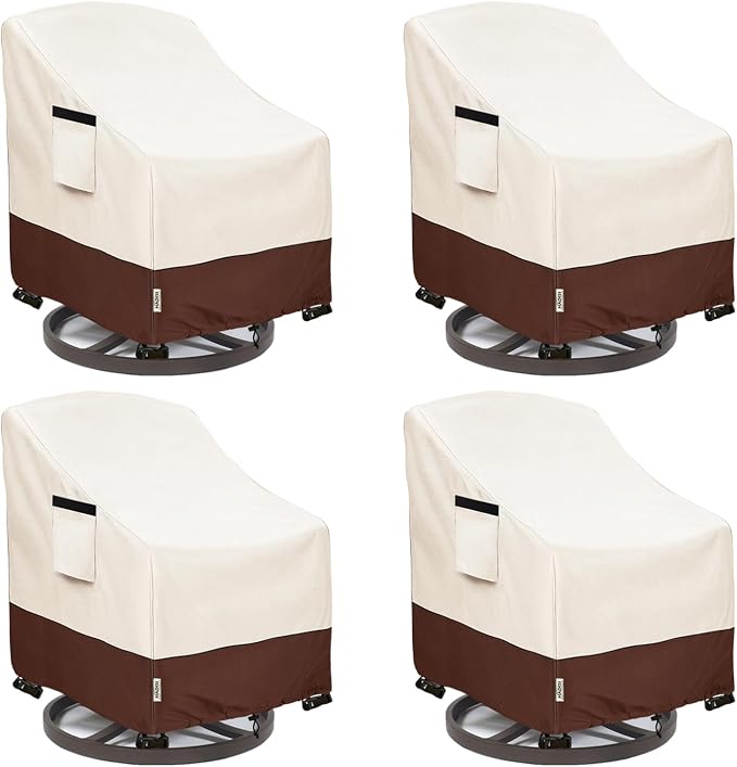 Patio Chair Covers for Outdoor Furniture Waterproof 4 Pack, Heavy Duty by Hadisi