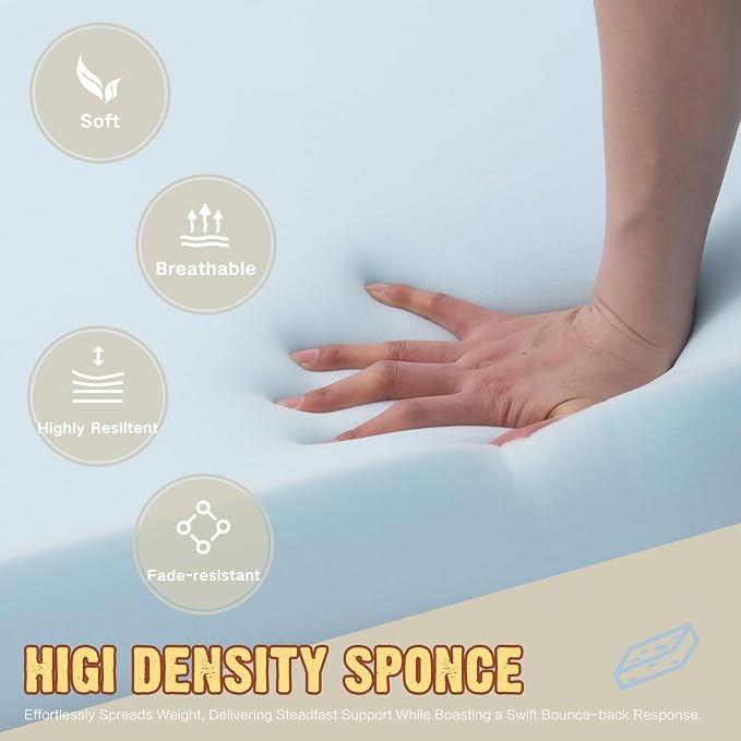 Outdoor Bench Cushion 4 inches Memory Foam Waterproof Patio Furniture Bench - Image 2