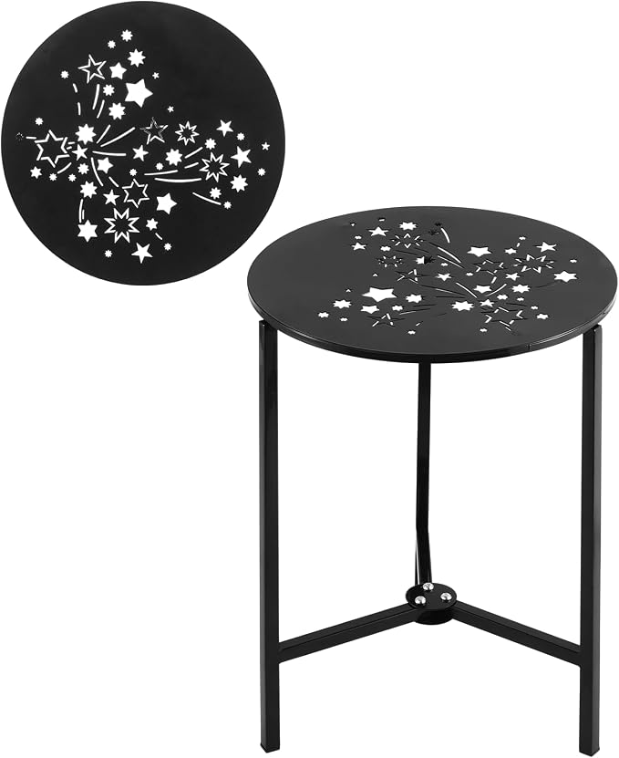 Party Zealot 1-Pack Small Round Metal Side Tables, 13-Inch Black Outdoor End - Image 9