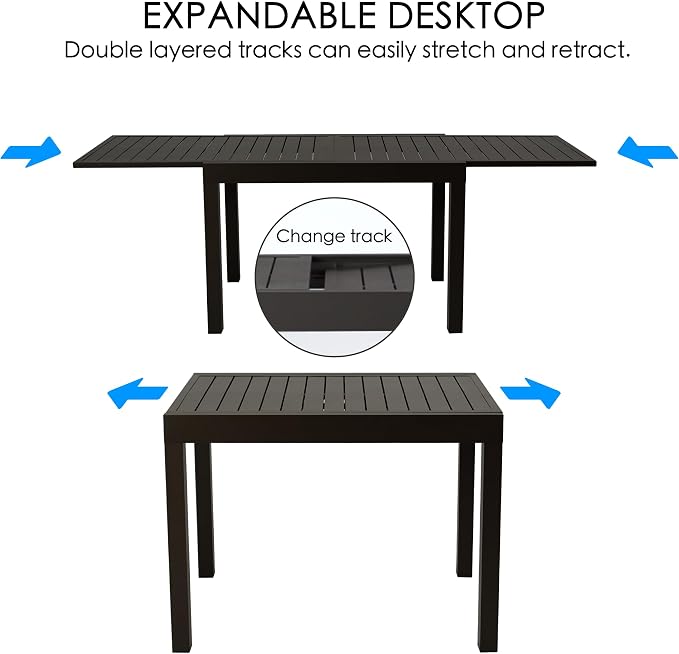 Kozyard Villa Expandable Patio Dining Table - Image 5