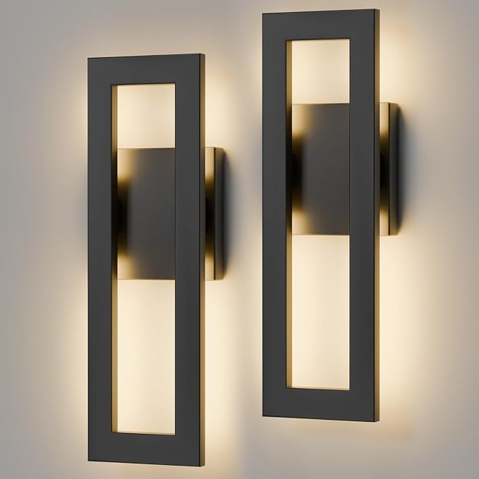 LamQee 14" Modern Outdoor Wall Lights, 3000K 1000LM Integrated LED Exterior - Image 8