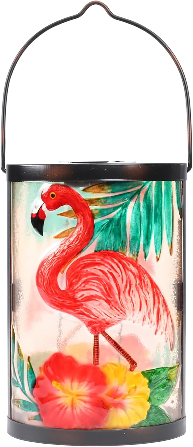 Hanging Solar Lantern Outdoor Waterproof Flamingo Solar Lights Glass Tabletop by MUMTOP