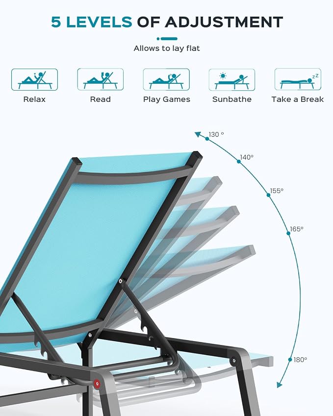 Aluminum Chaise Lounge Ourdoor - Image 7