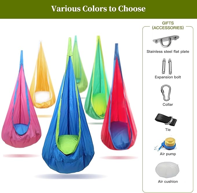 Kids Swing Seat Hammock Chair Indoor Outdoor Hanging Chair - Image 2