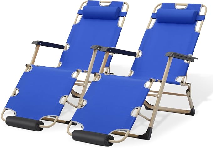 Magshion Folding Patio Chairs Set of 2, Outdoor Lounge Chair by Magshion