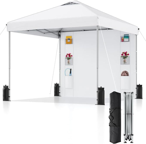 10x10 Pop Up Canopy with Sidewalls, Instant Heavy Duty Canopy Tent by SANWAY