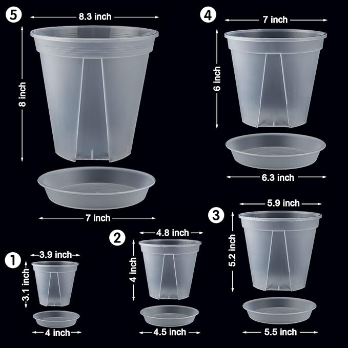 GREENPARA Transparent Plastic Garden Pots Planter - Image 2