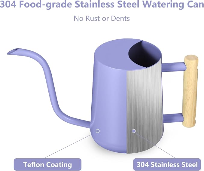 Watering Can Indoor Plants, 35oz Small Stainless Steel Metal Watering Can - Image 5