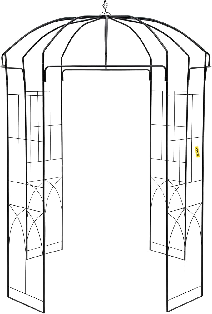 VEVOR Birdcage Shape Garden Arch, Heavy Duty Wrought Iron Arbor, Wedding Trellis - Image 12