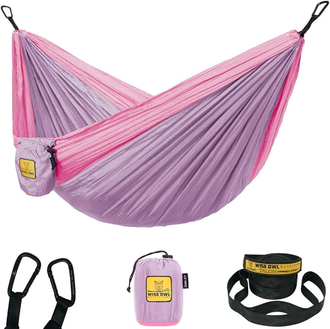 Wise Owl Outfitters Camping Hammock – 500lbs Portable Hammock by WiseOwlOutfitters
