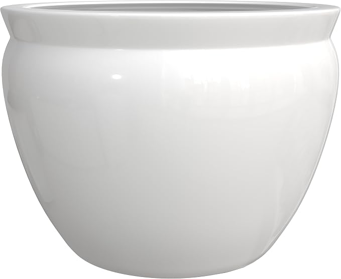 Red Lantern Large 22" White Porcelain Fishbowl Planter by RedLantern