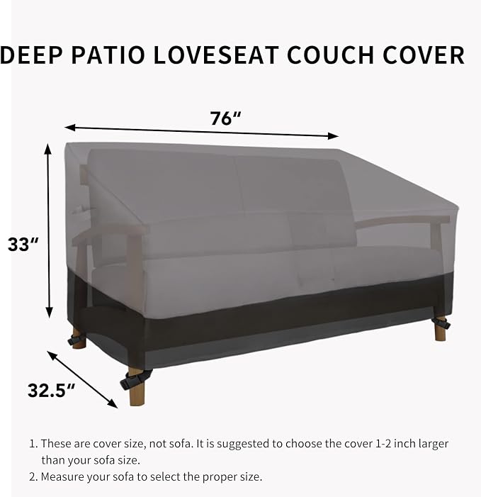 Easy-Going Waterproof Outdoor Loveseat Cover, Heavy Duty 2-Seater Patio Couch - Image 6